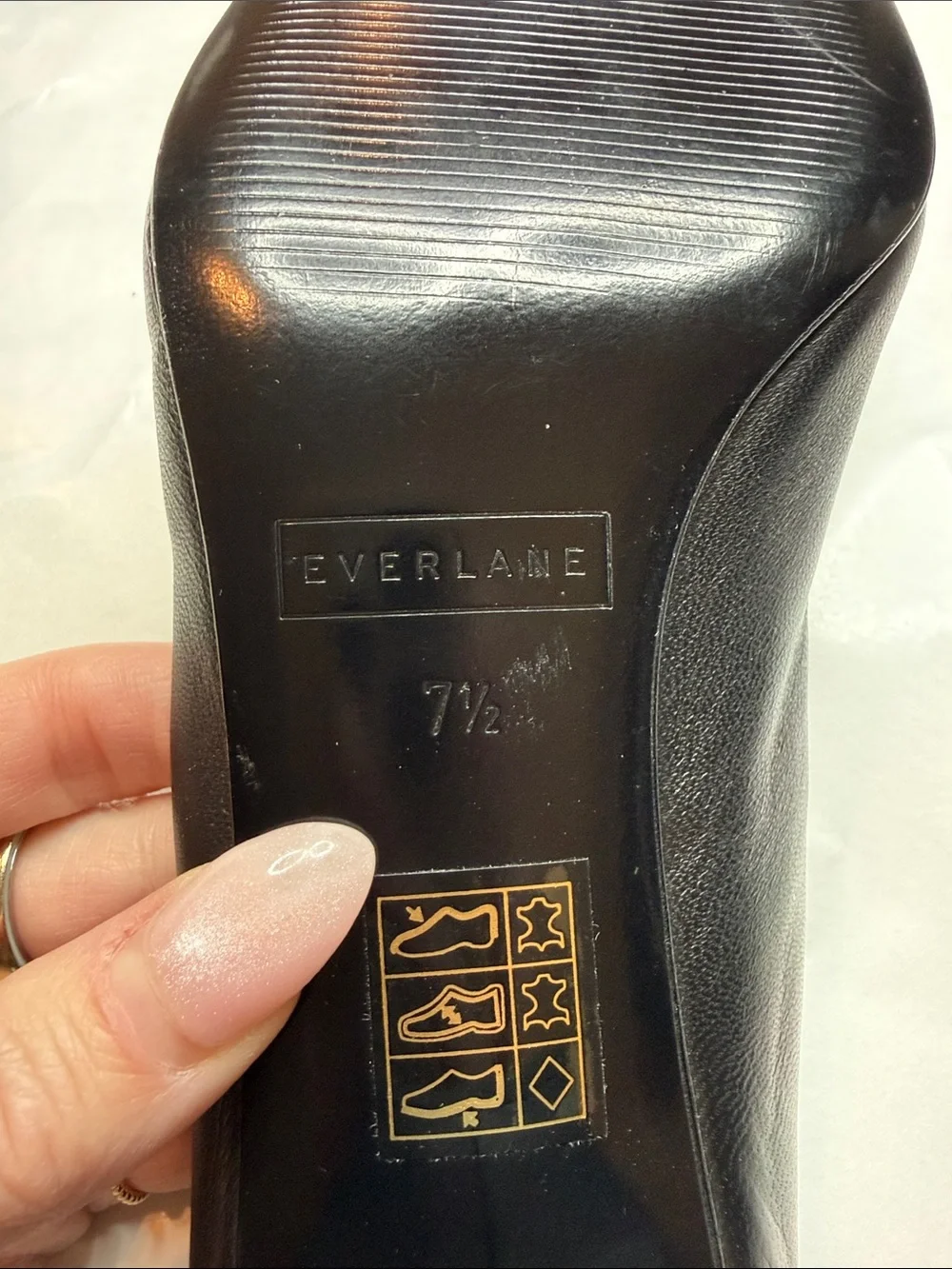 Everlane The Day Heel Black Leather Shoes Size 7.5 Minimal Classic NWOB Chic - Picture 7 of 9